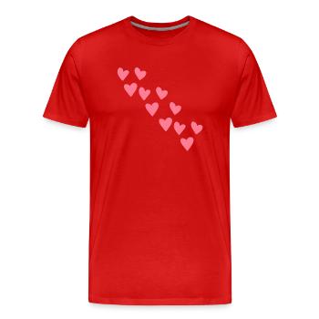 muster herzen rosa herz symbol liebe - Männer Premium Bio T-Shirt - Rot - Vorne - Damien (186cm)