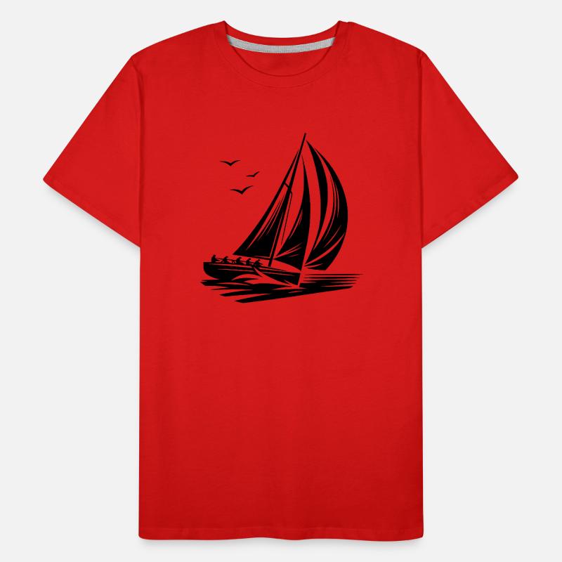 Voilier de régate rapide dans la houle T-shirt bio Premium Homme