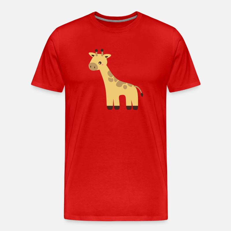 Giraffe - Männer Premium Bio T-Shirt - Rot