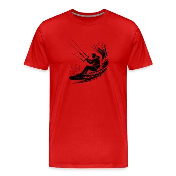 Sport Kite Surfer Without Kite Splash Sea Water - Men's Premium Organic T-Shirt - red - Front - Damien (186cm)