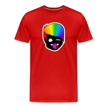 Langue clin d’œil : Collant Queer Pride - T-shirt bio Premium Homme - rouge - Devant - Damien (186cm)