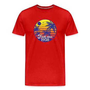 Millésime 1958 - T-shirt bio Premium Homme - rouge - Devant - Damien (186cm)
