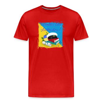 Remise des diplômes de la classe 2024 Fête de remise des diplômes du lycée - T-shirt bio Premium Homme - rouge - Devant - Damien (186cm)