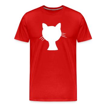 Chat Animal Icône Tête Animaux Animaux De Compagnie - T-shirt bio Premium Homme - rouge - Devant - Damien (186cm)