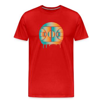 Basketball Spielfeld - Männer Premium Bio T-Shirt - Rot - Vorne - Damien (186cm)