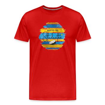 Remise des diplômes de la classe 2024 Fête de remise des diplômes du lycée - T-shirt bio Premium Homme - rouge - Devant - Damien (186cm)