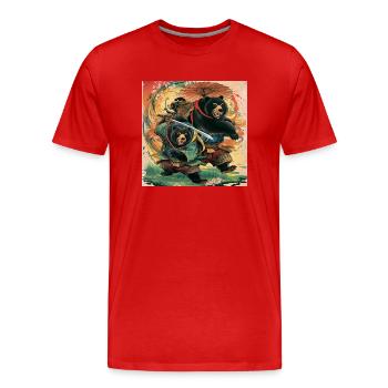 T-shirt Ours 11 - T-shirt bio Premium Homme - rouge - Devant - Damien (186cm)