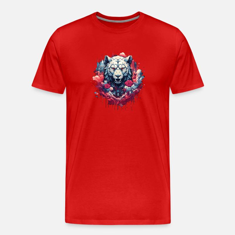 Rosentiger im Himmel - Männer Premium Bio T-Shirt - Rot