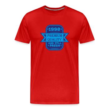 1998 Vintage - Men's Premium Organic T-Shirt - red - Front - Damien (186cm)