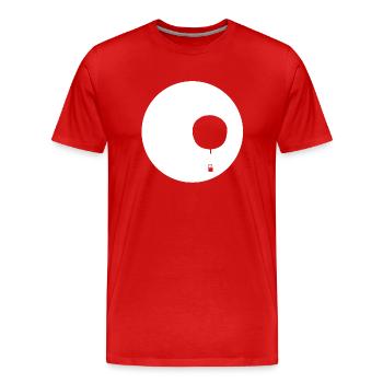 Ballon dans la Lune - Silhouette du ballon à gaz - T-shirt bio Premium Homme - rouge - Devant - Damien (186cm)