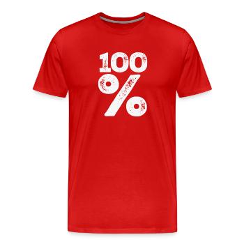 100% - T-shirt bio Premium Homme - rouge - Devant - Damien (186cm)