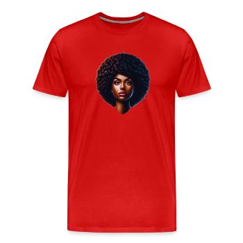 afro femme - T-shirt bio Premium Homme - rouge - Devant - Damien (186cm)