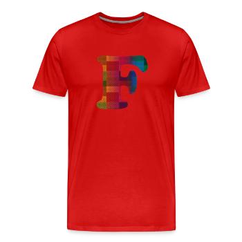 Letter F Vintage - Men's Premium Organic T-Shirt - red - Front - Damien (186cm)