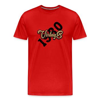 Millésime 1980 - T-shirt bio Premium Homme - rouge - Devant - Damien (186cm)