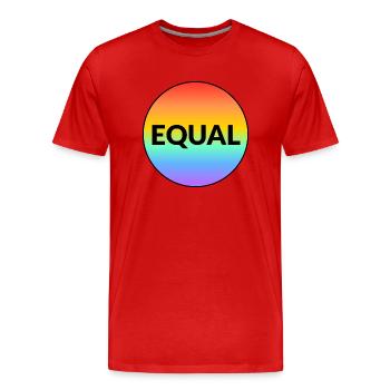 MOIS DE LA FIERTÉ LGBT ÉGALE - T-shirt bio Premium Homme - rouge - Devant - Damien (186cm)