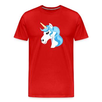Regenbogen Einhorn Unicorn Rainbow Pferd LGBTQ 1 - Männer Premium Bio T-Shirt - Rot - Vorne - Damien (186cm)
