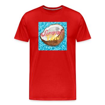 Summer Vibes - Männer Premium Bio T-Shirt - Rot - Vorne - Damien (186cm)