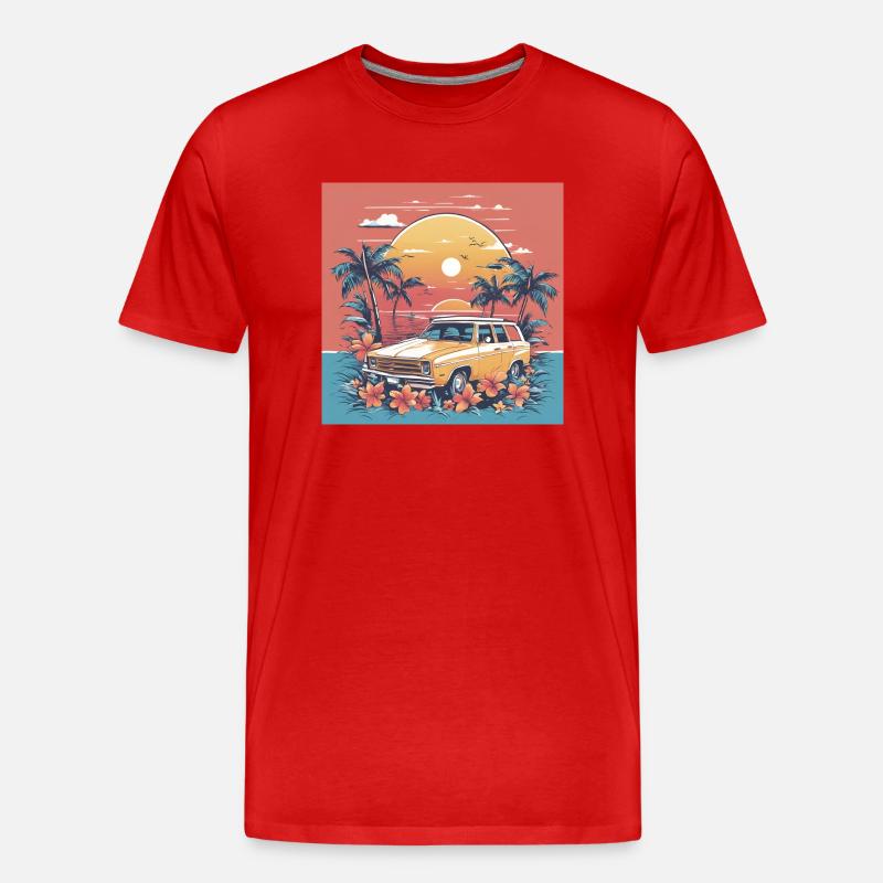 summer vacation - Männer Premium Bio T-Shirt - Rot