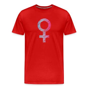Girl power - Men's Premium Organic T-Shirt - red - Front - Damien (186cm)