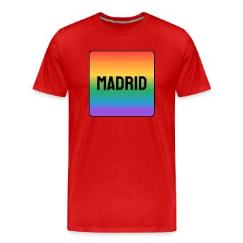 Schwules Madrid - Männer Premium Bio T-Shirt - Rot - Vorne - Damien (186cm)