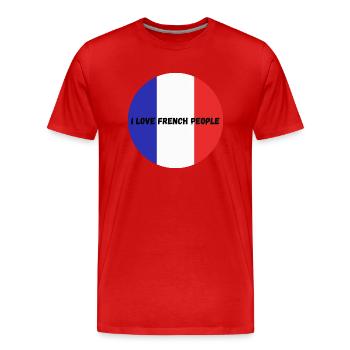 Ich liebe die Franzosen - Männer Premium Bio T-Shirt - Rot - Vorne - Damien (186cm)