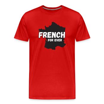 Français pour toujours - T-shirt bio Premium Homme - rouge - Devant - Damien (186cm)