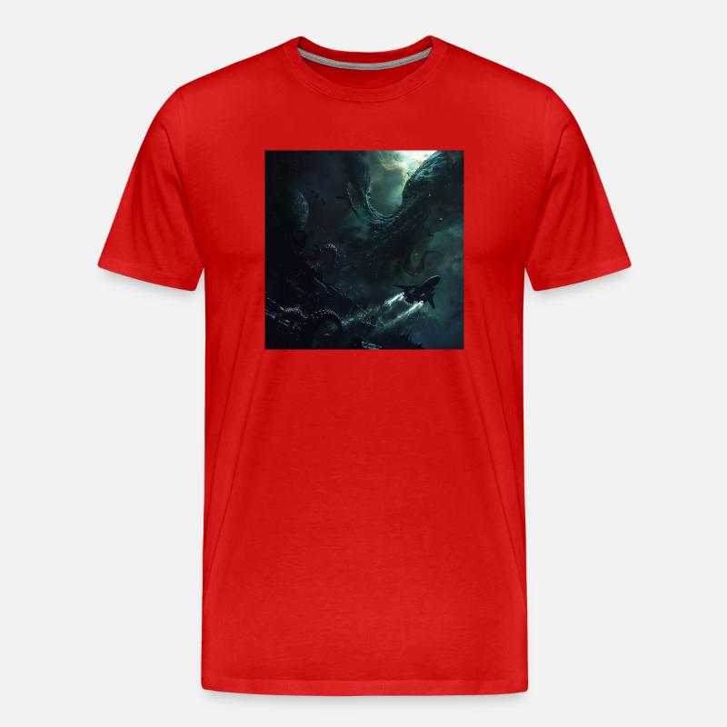 Dunkler Raum - Männer Premium Bio T-Shirt - Rot
