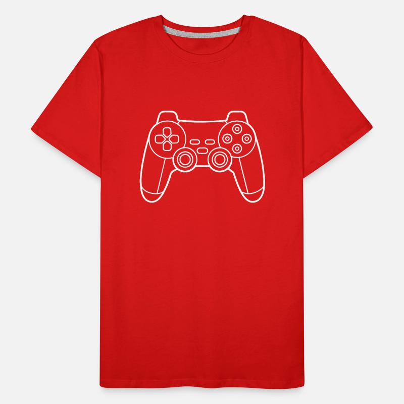 Ein Gamecontroller in weiß Männer Premium Bio T-Shirt