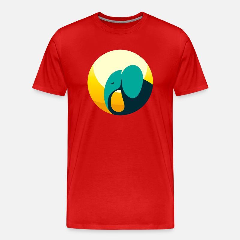 Abstrakter Elefant - Männer Premium Bio T-Shirt - Rot