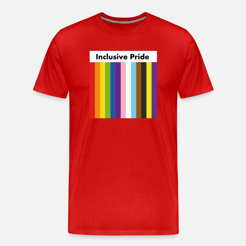 Inclusive Progress Pride Flaggenstreifen - Männer Premium Bio T-Shirt - Rot