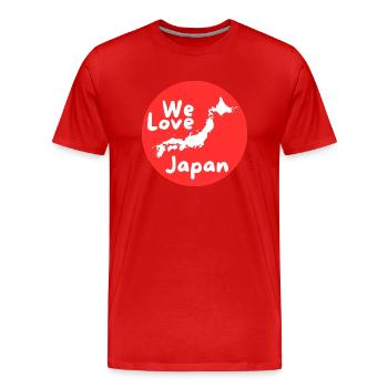 Nous aimons le Japon carte géographique - T-shirt bio Premium Homme - rouge - Devant - Damien (186cm)