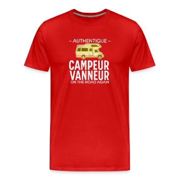 campeur vanneur authentique - T-shirt bio Premium Homme - rouge - Devant - Damien (186cm)