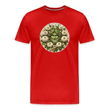 L’homme vert - T-shirt bio Premium Homme - rouge - Devant - Damien (186cm)