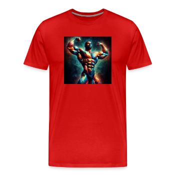 Bodybuilding - Men's Premium Organic T-Shirt - red - Front - Damien (186cm)