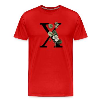 Letter X Green Botany - Men's Premium Organic T-Shirt - red - Front - Damien (186cm)