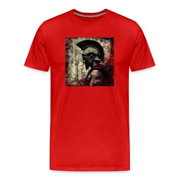 Sparta Kämpfer Leonidas 300 Spartaner Krieger - Männer Premium Bio T-Shirt - Rot - Vorne - Damien (186cm)