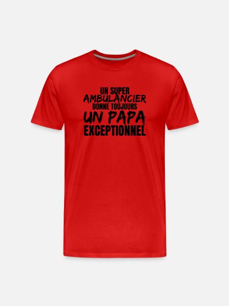 SUPER DAD PARAMEDIC - Men's Premium Organic T-Shirt - red