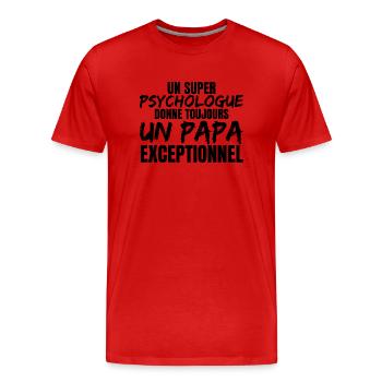 SUPER DAD PSYCHOLOGE - Männer Premium Bio T-Shirt - Rot - Vorne - Damien (186cm)