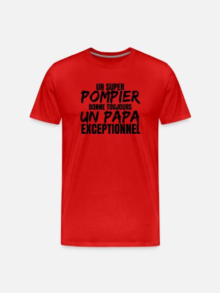 SUPER DAD FIREFIGHTER - Men's Premium Organic T-Shirt - red