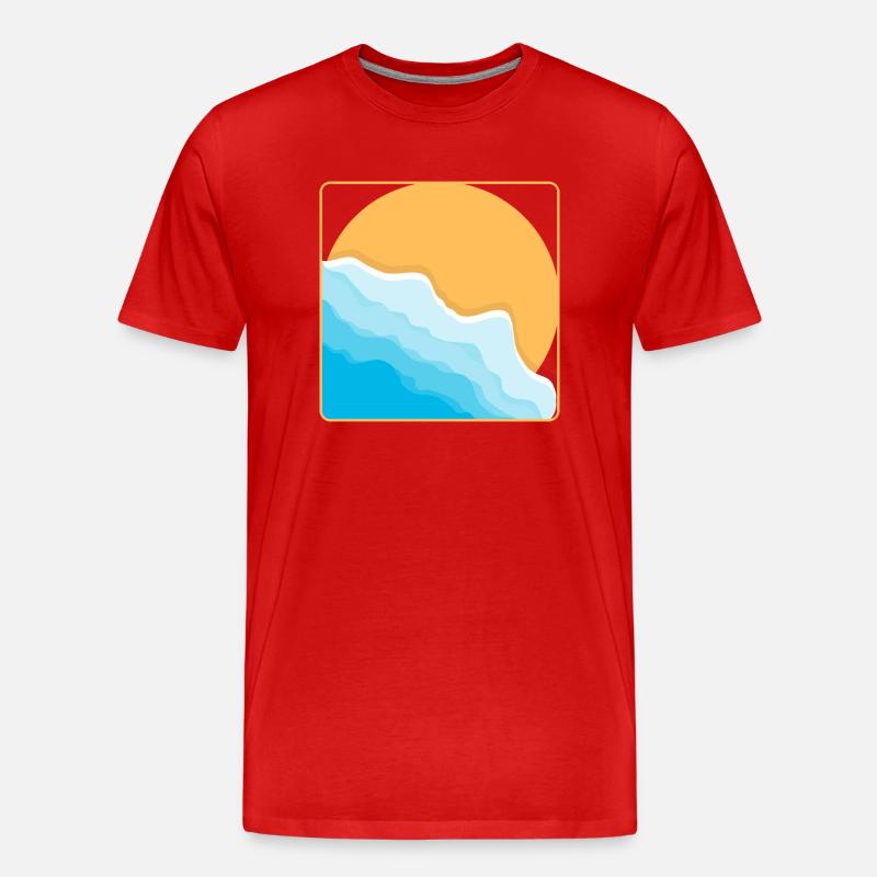 Strand - Männer Premium Bio T-Shirt - Rot