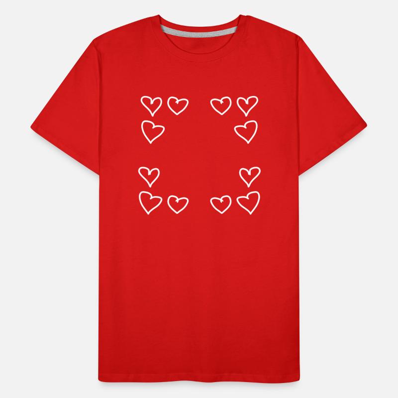 hearts pattern frame angular heart love Men's Premium Organic T-Shirt