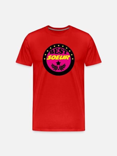 BESTE SCHWESTER - Männer Premium Bio T-Shirt - Rot
