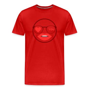 Woman in love - Men's Premium Organic T-Shirt - red - Front - Damien (186cm)