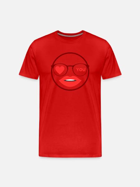 Verliebte Frau - Männer Premium Bio T-Shirt - Rot