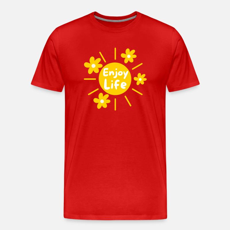 Genieße das Leben - Männer Premium Bio T-Shirt - Rot