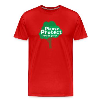 Please protect planet earth - Men's Premium Organic T-Shirt - red - Front - Damien (186cm)