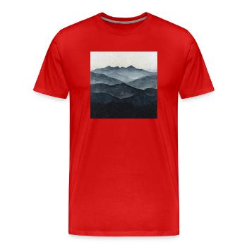 Poster Canvas Mountain 22 - Men's Premium Organic T-Shirt - red - Front - Damien (186cm)