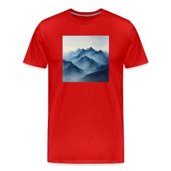 Poster Canvas Mountain 20 - Men's Premium Organic T-Shirt - red - Front - Damien (186cm)
