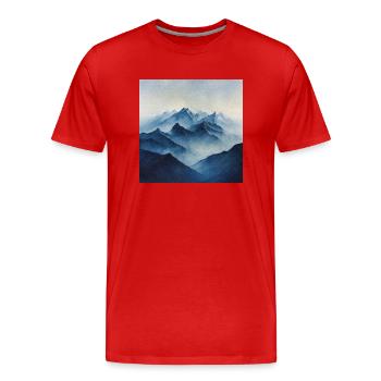 Poster Canvas Mountain 12 - Men's Premium Organic T-Shirt - red - Front - Damien (186cm)