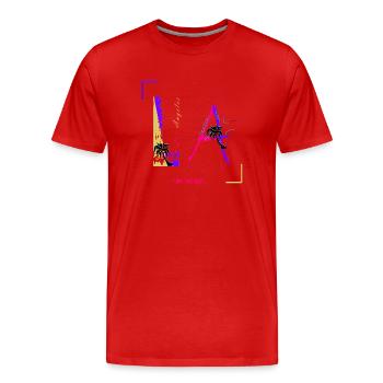 Los Angeles - LA - Je suis le meilleur t-shirt - T-shirt bio Premium Homme - rouge - Devant - Damien (186cm)